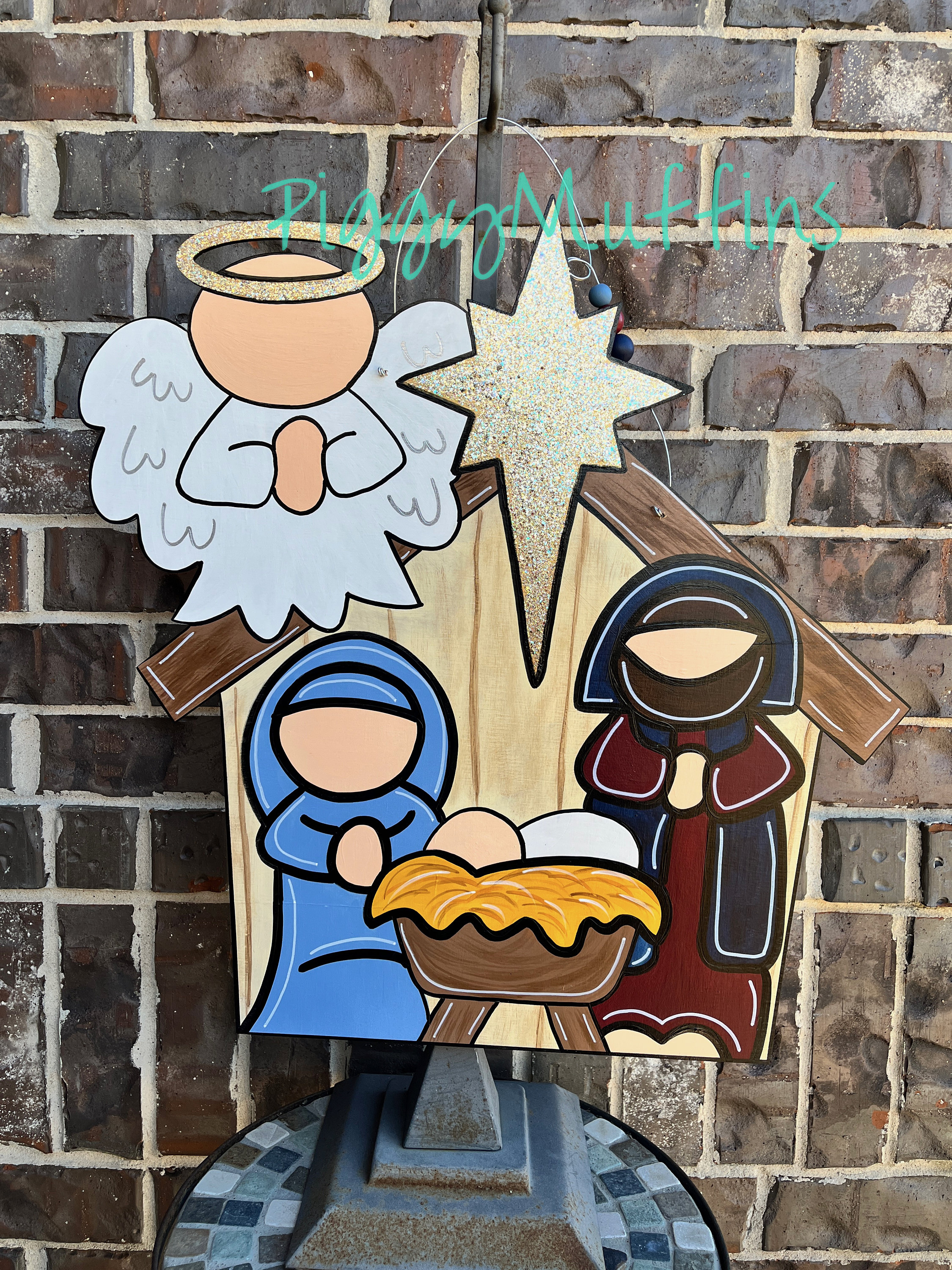 Nativity Door Hanger Baby Jesus Door Hanger Christ is Born Etsy