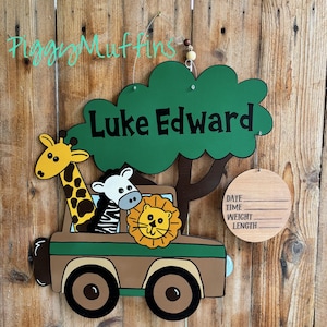 Safari Hospital Door Hanger | Safari Nursery Door Hanger| Jungle Nursery Door Hanger | Jungle Hospital Door Hanger| Baby Boy Door Hanger