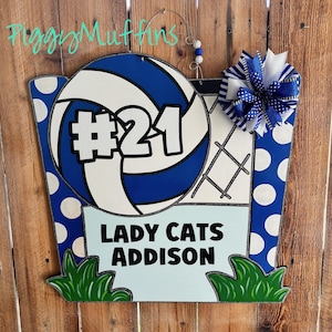 Volleyball Door Hanger - Custom Volleyball Door Hanger - Sports Door Hanger - Volleyball Wreath - Sports Wreath - Door Hanger - PiggyMuffins