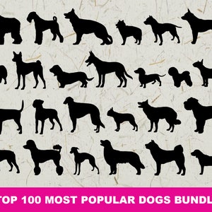 100 Dog Breeds SVG Bundle, Popular Dogs Megabundle, Dog Breed Svg Mega Bundle, Dog Clip Art, Cut File for Cricut, Silhouette, PNG, DXF