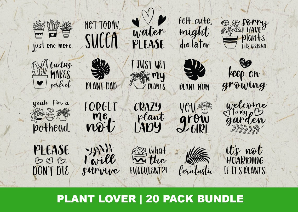 Plant Lover SVG Bundle Plant Quotes Svg Plant Mom Svg Crazy Etsy España