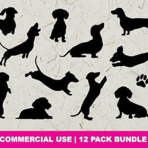 Teckel SVG Bundel, Wiener Hond Svg Bundel, Teckel Paw Svg, Hondenliefhebber Svg, Teckel Cut File voor Cricut, Teckel Silhouet, PNG, DXF