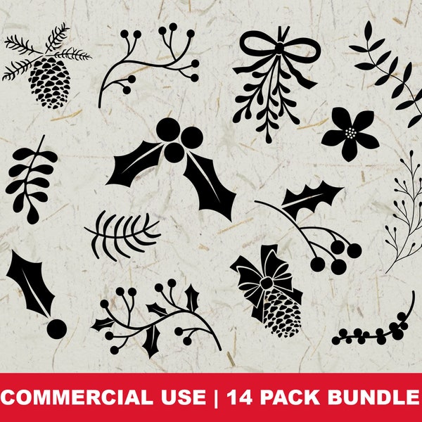 Holly and Mistletoe Etsy