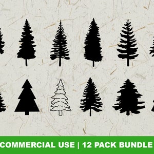Bundle SVG pine tree, Tree Svg, Tree Clip Art Pack, Tree Design Sublimation, Cut File for Cricut, Silhouette, PNG, DXF, Digital Download