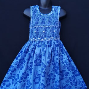 Robe D'été à Bretelles Imprimé Liberty Bleu & Vert - Taille 40/42, Coton, Occasion Très Bon état