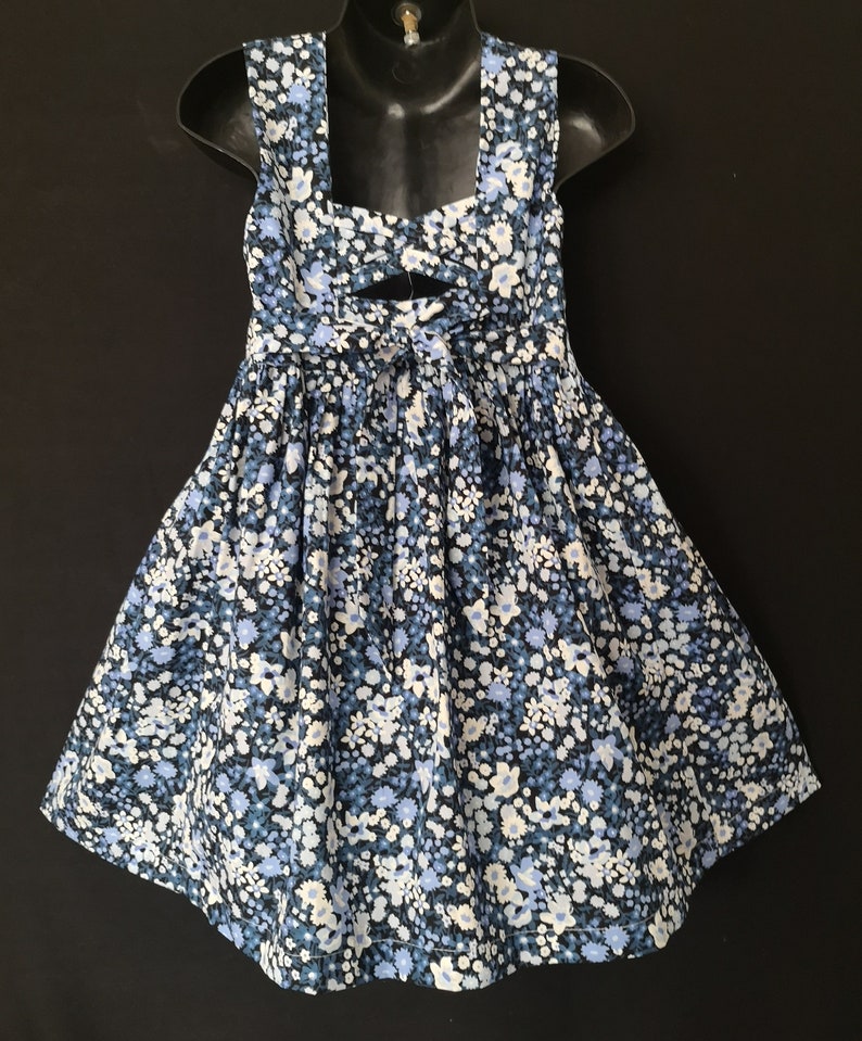 Cotton smocks dress printed blue flower 1 year to 12 years image 3