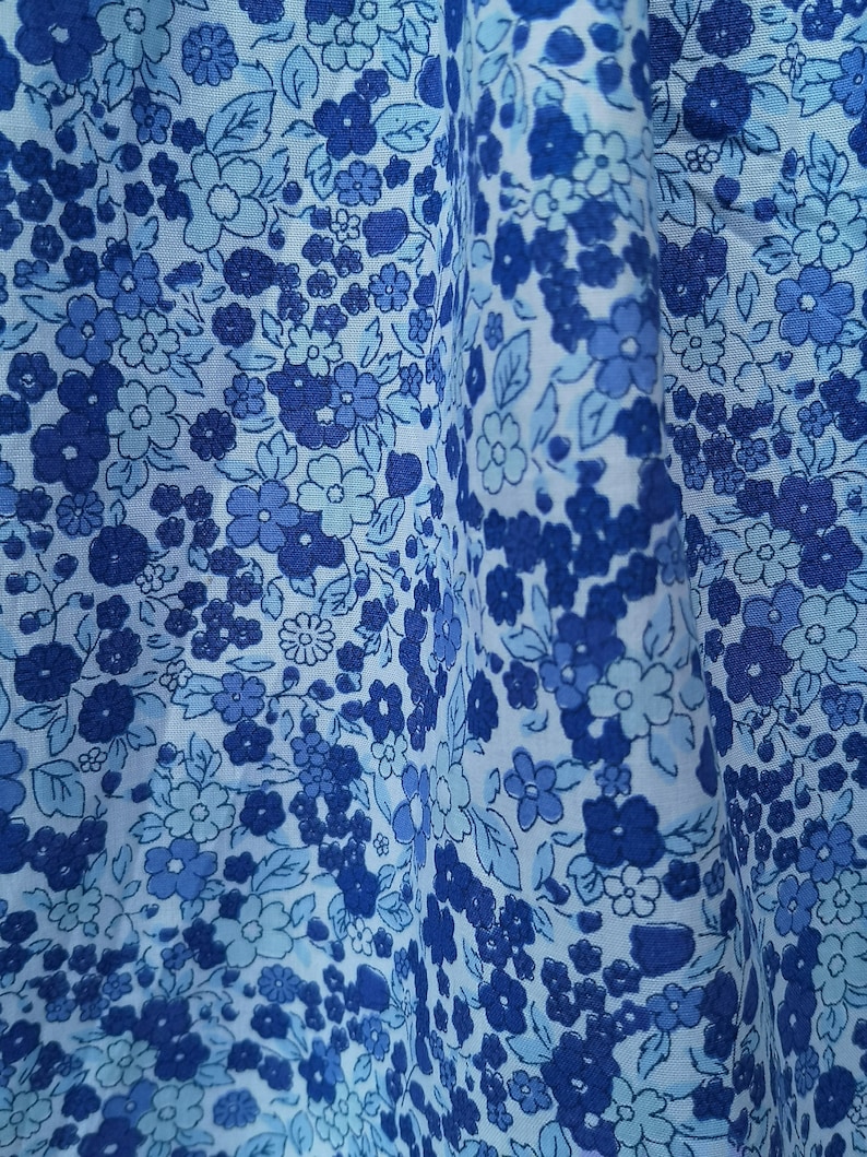 Robe smocks manches ballons en coton fleurs bleues 1 an à 12 ans image 3