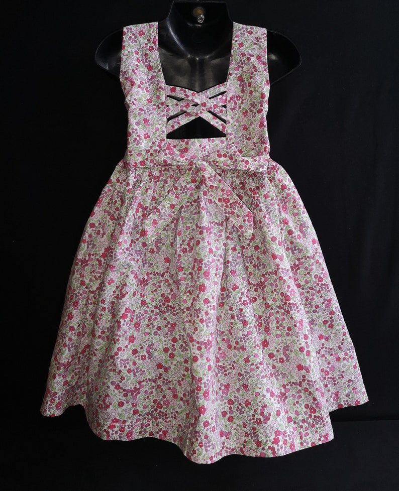 Sleeveless Smocked Dress in Pink Floral Cotton, 1 Year to 12 Years image 4