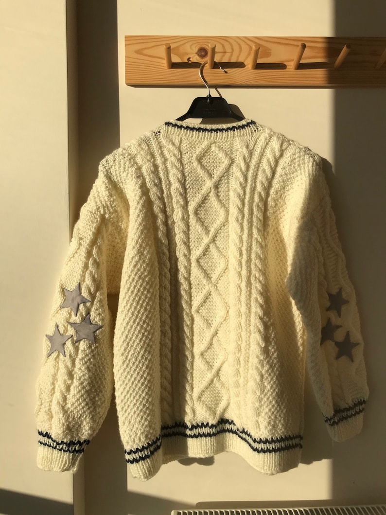 Star Cardigan Sweater Folklore Handmade Knit Jacket Woman - Etsy