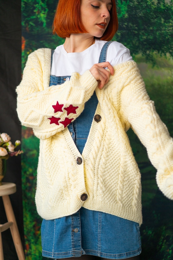 Star Cardigan Sweater Folklore Handmade Knit Jacket Woman -  Denmark