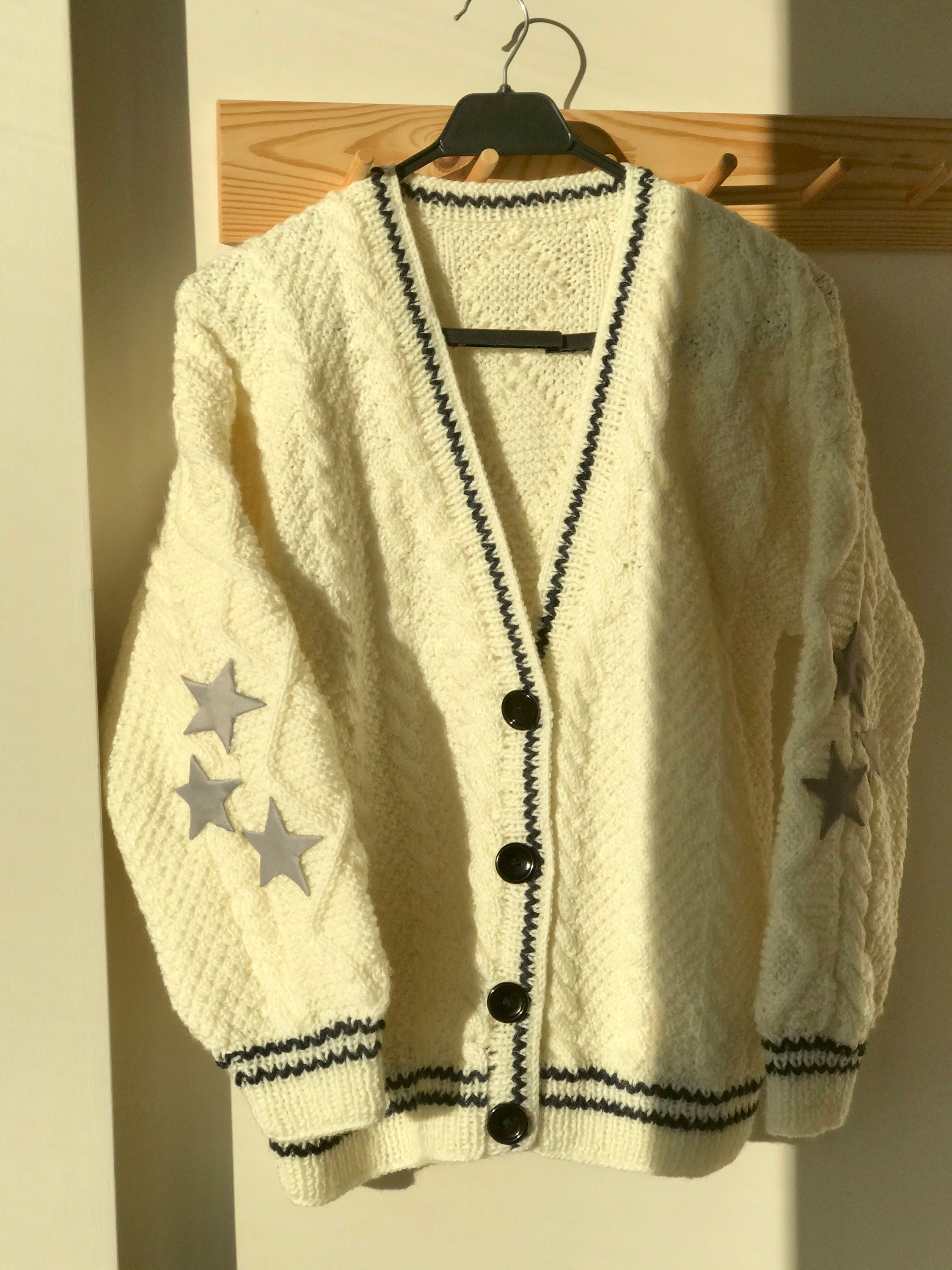 Star Cardigan Sweater Folklore Handmade knit Jacket Woman Sweater