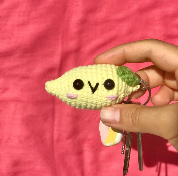 Crochet Lemon Keychain Pattern: Fruit Drink Holder (PDF Pattern