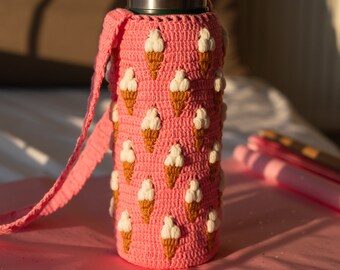 Strawberry Crochet Water Bottle Holder Thermos Carrier -  Sweden