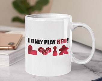 Io gioco solo a ROSSO! Tazza da 11 once a tema gioco da tavolo