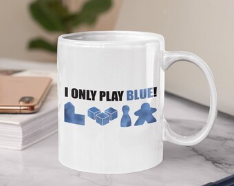 Io gioco solo a BLU! Tazza da 11 once a tema gioco da tavolo