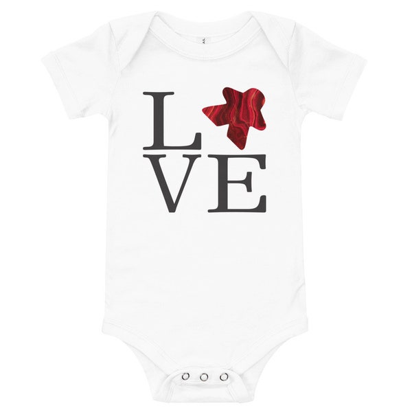 I Love Board Games, Bella and Canvas baby short sleeve one piece.  Board game, gift, present, stocking stuffer