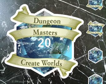 DnD d20 sticker.  For all the game masters out there.  Great role player gift.  Affordable decal game night gift for the gamer in your life.