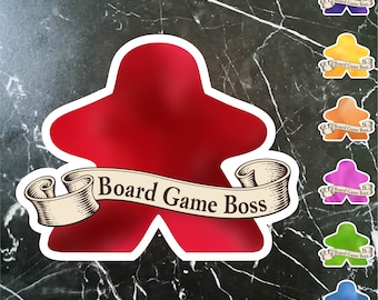 Be the boss at your next board game night with this Meeple Sticker! Available in 7 Colors. Show your domination at the table.