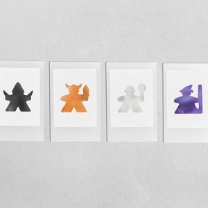 Lords of Waterdeep Meeple Silhouettes Watercolor Printables. 8x10 Game Room Decor 300 dpi Set of 5. Digital Artwork