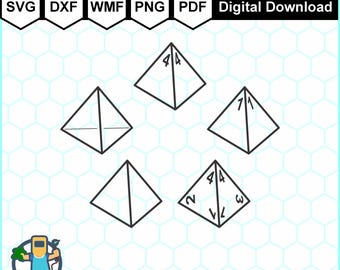 d4 Vector dice SVG, Polyhedral dice SVG, Cricut cut files, RPG D&D d4, vector format dice, DnD Dice, Vinyl Cut files