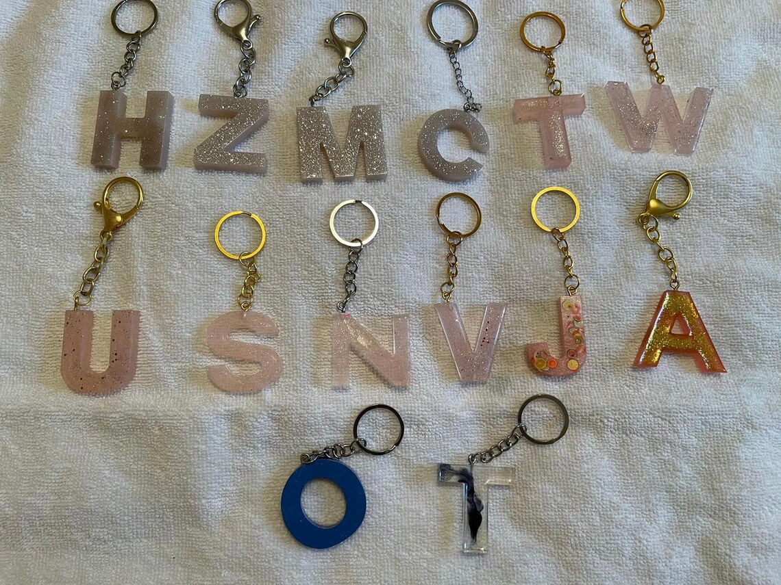 Alphabet key rings Etsy