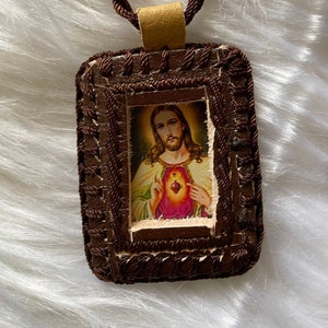 Escapulario de Sagrado Corazon hecho a mano en Culiacan, Sinaloa