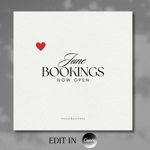 DIY June Booking Flyer Template | Editable Salon, Lash, Hair MUA (Canva)