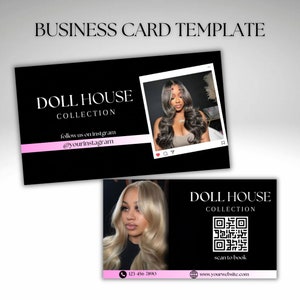 DIY bearbeitbare Visitenkarte | Lash Haar MUA Nägel Visitenkarte Vorlage | QR-Code Business Template | Canva Vorlage
