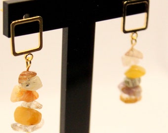 Boucles d'oreilles en pierres Quartz