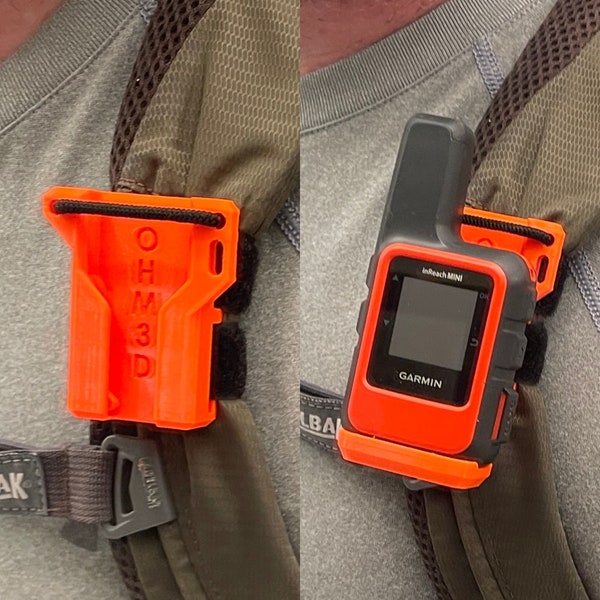 Backpack mount fits Garmin inReach Mini 1 and Mini 2