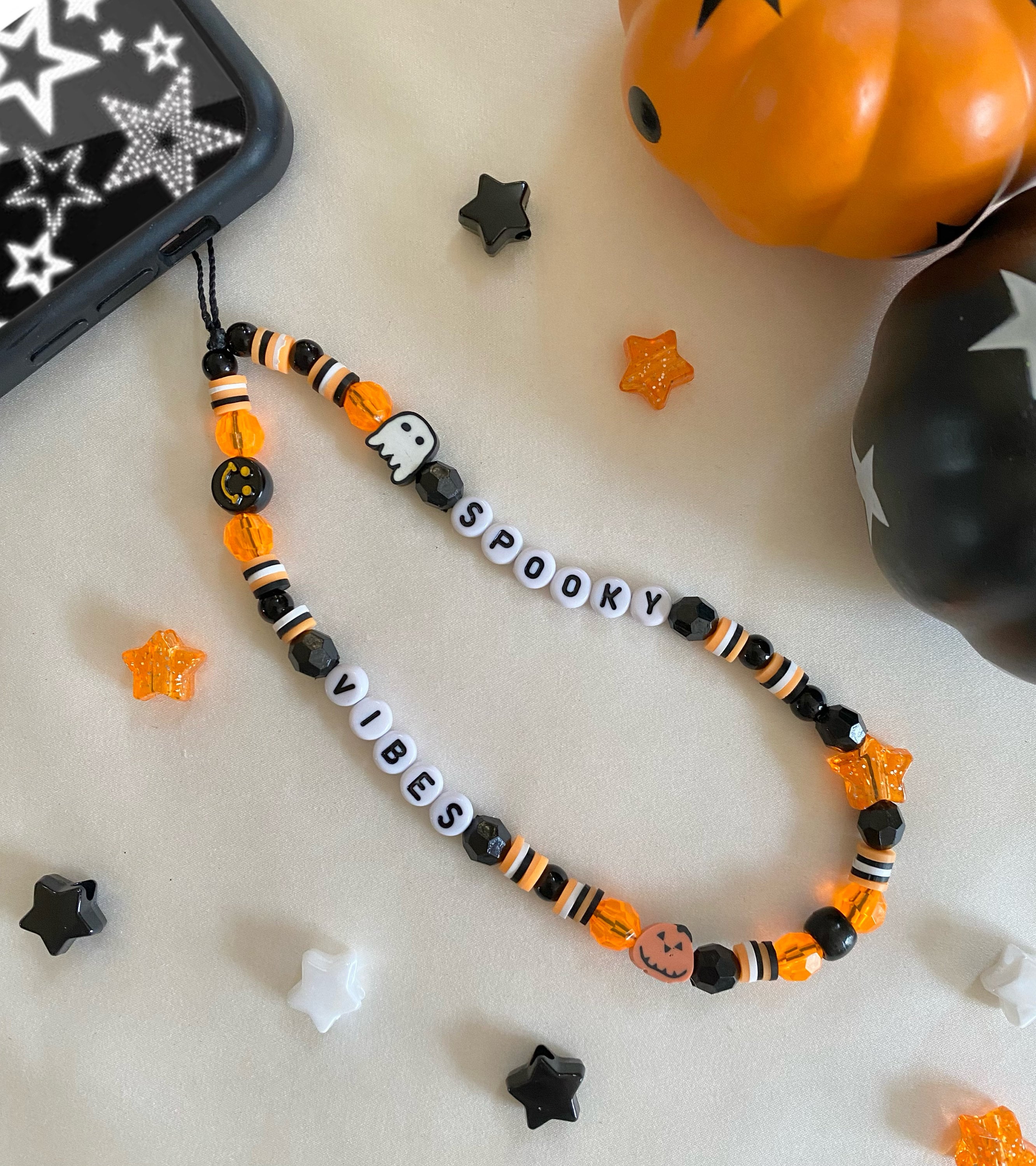 Halloween Spooky Vibes Phone Charm Strap, Halloween Phone Charm