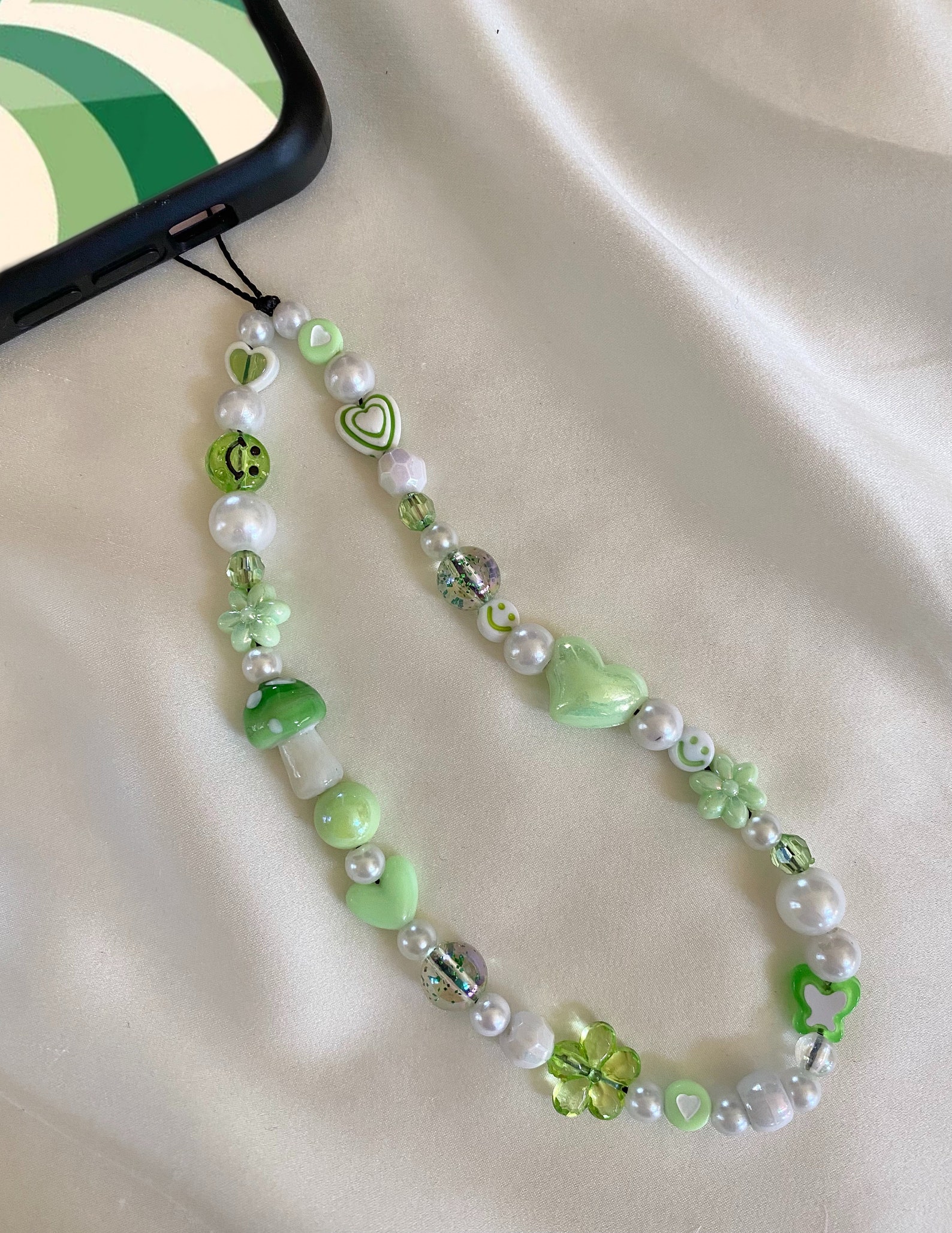 Sage Green Phone Charm Strap Etsy