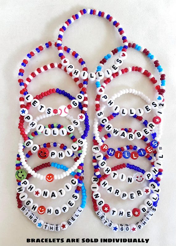 Phillies Bracelets, Philadelphia Phillies Bracelets, Phillies Friendship Bracelets,  Phillies Fan Gift, Phillies Merch, Gift for Her