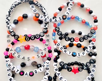 Vegas Sphere 2026 Bracelets Vegas Sphere Tour Rock Band Bracelets Don’t Speak Hey Baby Just A Girl Tragic Kingdom Merch