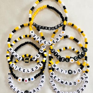 Steelers Inspired Bracelets, Pittsburgh Steelers Bracelets, Steelers Merch, Steelers Fan Gift