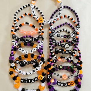 Halloween Beaded Friendship Bracelets, Halloween Gifts, Halloween Bracelets