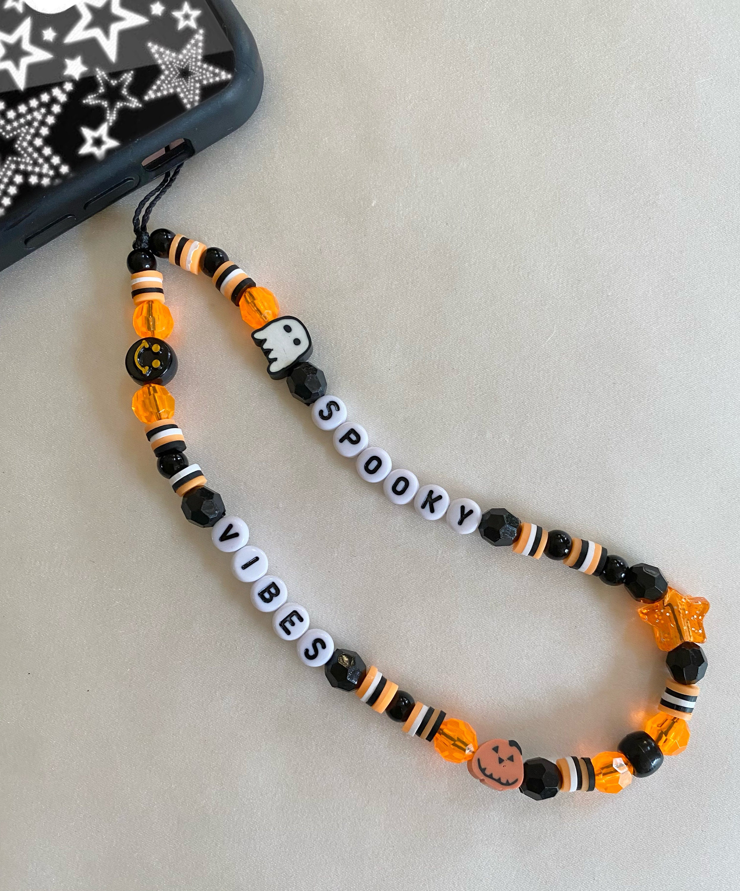 Halloween Spooky Vibes Phone Charm Strap, Halloween Phone Charm