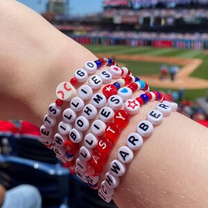 Phillies Bracelets, Philadelphia Phillies Bracelets, Phillies Friendship Bracelets, Phillies Fan Gift, Phillies Merch, Gift for Her image 2