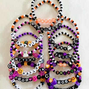Halloween Beaded Friendship Bracelets, Halloween Gifts, Halloween Bracelets