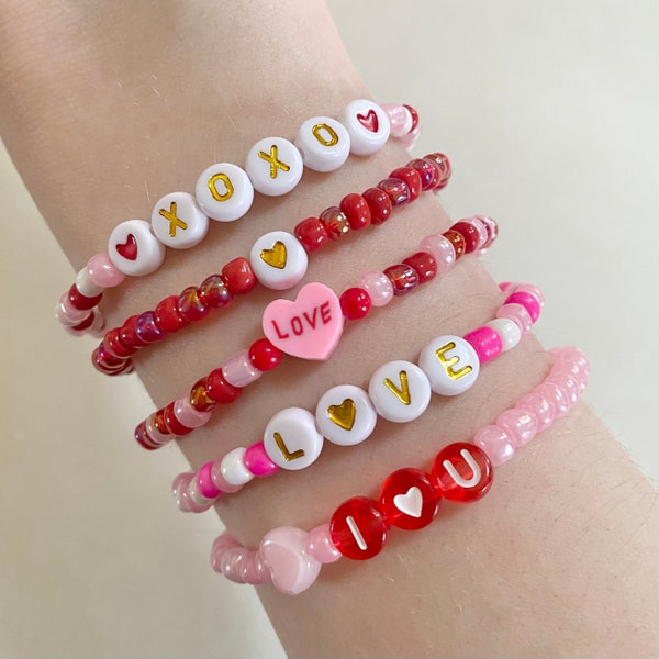 Valentine’s Day Bracelets, Love Bracelet, Valentines Gift, Heart Bracelets, Gift for Her