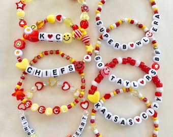 KC Chiefs Inspired Beaded Friendship Bracelet