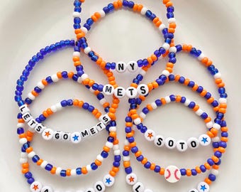 New York Mets Bracelets, Mets Baseball Bracelets, Mets Friendship Bracelets, Mets Fan Gift, Mets Merch, Gift for Her