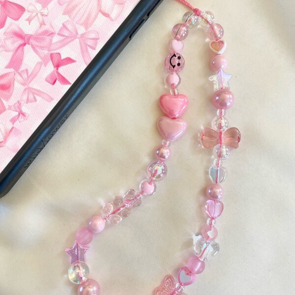 Pretty Pink Phone Charm Strap