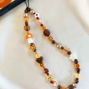 Fall Vibes Brown and Orange Phone Charm Strap