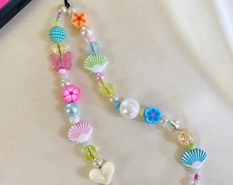 Tropical Shell Summer Phone Charm Strap