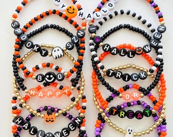Halloween Bracelets Halloween Gift Boo Bracelet Spooky Bracelet Trick or Treat Witchy Bracelet