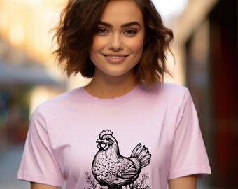 T-shirt Poules, Style champêtre, Passionnés de poules, Poules, T-shirt Poules, T-shirt, Chemise, Cadeau Fête des Mères, Cadeau Pâques, Ferme, Poule, Fille de la Ferme