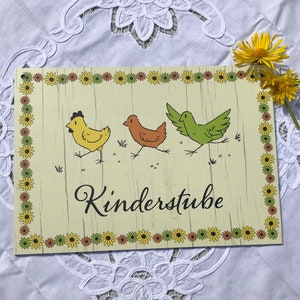 Schild Kinderstube, Hühner, Hühnerstall, Aluschild, Huhn, Küken, Geschenk, Chicken, Schild, Hühnerzucht, Landleben, Bauern, Hühner, Zucht