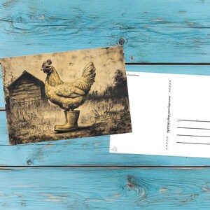 Cartões postais de galinha, galinhas de cartão postal, idade, cartões postais, galinha, papelaria, galinha de cartão postal, rosas, vintage, nostalgia, presente, cottagecore
