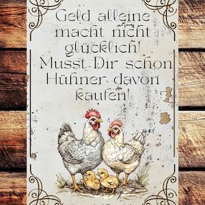 Schild, Hühnerstall, Hühner, Vintage, Shabby Chic, Geschenk, Huhn, Landhaus, Haustiere, Bauernhof, Retro, Dinosaurier, Gift, Deko, Glück